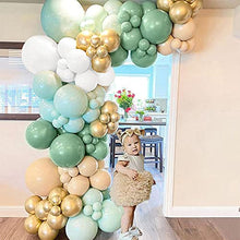 Load image into Gallery viewer, Balloon Arch Sage Green,Balloon Garland Arch Kit Avocado Green Mint Green White Gold Latex Balloons Pack 103pcs for Birthday Baby Shower Wedding Jungle Safari Party Graduation Decorations