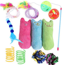 Load image into Gallery viewer, 12 Pcs Cat Toys for Indoor Cats Kitten Plush Catnip Toy Cat Teeth Cleaning Toys Interactive Cat Feather Teaser Wand Spring Toy