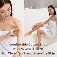Load image into Gallery viewer, Dry Brushing Body Brush Set - Best for Cellulite, Lymphatic Drainage & Skin Exfoliating - Natural Bristle Spa Kit - Long Handle Back Scrubber, Massager & Face Exfoliator for Radiant Skin