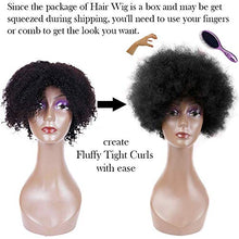 Load image into Gallery viewer, Becus 8” Afro Wigs Short Kinky Curly 100% Human Hair Wig for Black Women Daily use Natural Black(#1B) (Fluffy Kinky Curly)