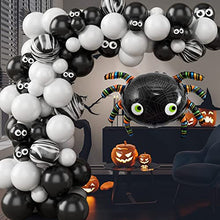 Load image into Gallery viewer, Halloween Balloons Arch Garland Kit Halloween Decorations 105pcs Black White Halloween Party Balloons Decoration for Indoor Outdoor Spider Foil Balloons Agate Latex Balloons Kids Party Supplies Set