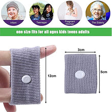 Load image into Gallery viewer, 2 Pairs Motion Sickness Relief Wristbands Travel Sickness Band Anti Nausea Wrist Bands Bracelet for Morning Sickness Sea Travel Car Sickness Adults and Children (Black+Gray)