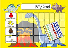 Load image into Gallery viewer, kids2learn Potty Training Reward Chart Pack - Toilet Training Chart for Toddlers & Children with 270 Star Stickers for Boys/Girls Dinosaurs