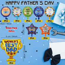 Load image into Gallery viewer, Fathers Day Balloons, 15 Pcs Happy Father's Day Decorations Balloons, Love You Dad Fathers Day Aluminum Foil Floral Balloons for Fathers Day Birthday Party Decorations (Father's Day)