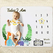 Load image into Gallery viewer, WATINC Baby Flannel Monthly Milestone Blanket with Milestone Stickers and Towel Christmas Birthday Party Gift for Boys Girls