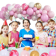 Load image into Gallery viewer, Balloon Arch Garland Kit, 78Pcs Pink Balloon Arch Include Macaron Pink Metal Gold Latex Balloons Pink White Confetti Party Balloon For Birthday Decoration Baby Shower Wedding Party Supplies