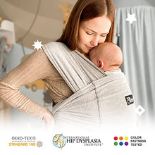 Load image into Gallery viewer, Koala Babycare Baby Sling Easy to Wear - Certified Ergonomic Support - Multi-Purpose Stretchy Baby Carrier Suitable up to 10 kg - Baby Wrap Carrier for Newborn - Light Grey - Registered Design