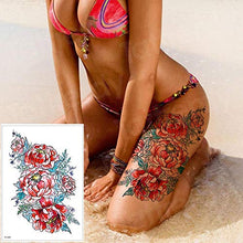 Load image into Gallery viewer, Waterproof Tattoo Stickers Bikini Peony Tattoo Body Art Flower Rose Tattoo Fake Water Transfer Tattoo Temporary Tatoo Leg Arm,TH267