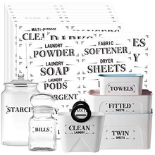 Load image into Gallery viewer, Hebayy 242 Pcs Laundry Room Organization Labels Printed Customizable Water Resistant Stickers with Perforation Line in Various Sizes for Bathroom Laundry Closet Farmhouse Containers Bins