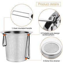 Load image into Gallery viewer, HAUSPROFI Tea Infuser, 304 Stainless Steel Tea Strainer with Lid and Foldable Handle, Tea Filter for Teapots Cups Mugs to Brewing Steeping Loose Leaf, 1 Pack