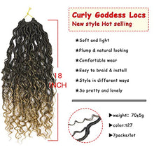 Load image into Gallery viewer, Beyond Beauty New Goddess Locs Crochet Hair 18 Inch 7 packs Pre Looped Curly Goddess Faux Locs Crochet Hair For Black Women Curly In Middle And Ends Synthetic Braiding Hair Extension(T27)