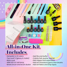 Load image into Gallery viewer, Beetles Gel Nail Polish Starter Kit with U V Light 12 Colors Red, Neon Pink Rainbow Summer Gel Nail Kit with 48W LED Nail Lamp Gel Base Top Coat Cure Yellow Neon Green Gel Polish Nail Gift for Women