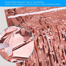 Load image into Gallery viewer, Hejo 5 Pack Rose Gold Foil Curtain, 3.3ft x 6.6ft Metallic Tinsel Curtains, Glitter Curtain Backdrop for Wedding, Party, Birthday, Christmas, Halloween, Bachelorette, New Year Decor