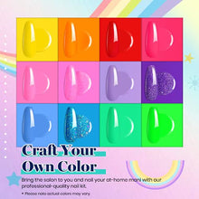 Load image into Gallery viewer, Beetles Gel Nail Polish Starter Kit with U V Light 12 Colors Red, Neon Pink Rainbow Summer Gel Nail Kit with 48W LED Nail Lamp Gel Base Top Coat Cure Yellow Neon Green Gel Polish Nail Gift for Women