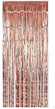Load image into Gallery viewer, Generic Metallic Tinsel Curtains Fringe Foil Curtain,Shimmer Curtain for Birthday Wedding, Foil Fringe Shimmer Curtain, Event & Party Supplies Decoration (Rose Gold)
