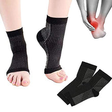 Load image into Gallery viewer, Dr Sock Soothers Socks,3 Pairs Plantar Fasciitis Foot Care Compression Socks Sleeve (Black, S/M(5-9.5))