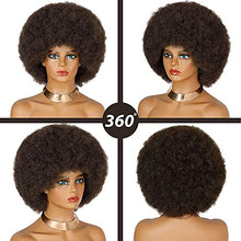 Load image into Gallery viewer, 70s Afro Wigs for Black Women,Short Afro Kinky Curly Wig,Dark Brown Women Full Afro Kinky Wigs for Women