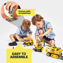 Load image into Gallery viewer, Liplay 14 in 1 DIY Assembly Truck Construction Toys for Boys – Take-Apart Excavator Toy – 76 PCS Digger Toys with Screwdriver and Instruction Manual - Child Safe Boys Toys Age 3 4 5 6 7 8