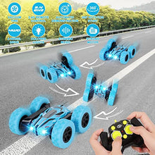 Load image into Gallery viewer, Remote Control Car, 4WD Rc Stunt Car Toys, 360°Flips Double Sided Rotating Vehicles with Sharp Headlights, 2.4GHz Music Christmas Car Toy for 6 7 8 9 10 Years Old Boys