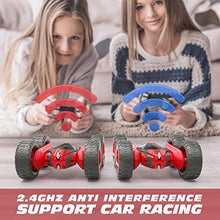 Load image into Gallery viewer, Tecnock Stunt RC Car for Kids, 2.4Ghz Double Sided Flips 360° Rotating Remote Control Car with Rechargeable Battery for 40 Min Play, Great Gifts for Boys and Girls (Red)