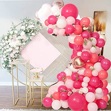 Load image into Gallery viewer, Retro Pink Balloon Arch Kit - 139pcs Red and Pink Latex Metallic Balloons Garland for Girl Birthday Baby Shower Party Decorations