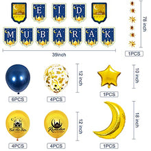 Load image into Gallery viewer, Eid Mubarak Ramadan Decorations, Eid Mubarak Banner Hanging Swirl Latex Balloon, Foil Balloons and Confetti Balloons for Ramadan Kareem Party Decorations Eid Ramadan Mubarak Supplies for Home Garden