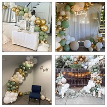 Load image into Gallery viewer, Balloon Arch Kit, Sage Green Balloon Garland Kit, Retro Green White and Gold Birthday Balloons Arch Kit for Jungle Safari Theme Party Boy Shower Wedding Party Decoration