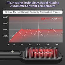 Load image into Gallery viewer, VKK Hair Straightener Brush, 25s Fast Heating Ceramic PTC Straightening Brush for Women and Men, Hot Brush for Professional Hair Styling, 20 Minutes Auto-Off 5 Levels Adjustable Temperature - UK Plug