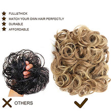 Load image into Gallery viewer, Messy Bun Combs in Scrunchie Chignon Hairpiece Curly Bun Extensions Scrunchie Updo Hair Pieces Synthetic Combs in Messy Bun Hair Piece for Women (Light Brown &Blonde Mixed/12T24#)