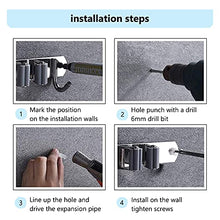 Load image into Gallery viewer, Broom Organizer,broom Holder Stainless steelmopholder waterproof and Non-slip ,suitable for Garden Garage Laundry Room Organization Broom Rack Wall-mounted (4 Hooks and 5 Slots)