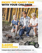 Load image into Gallery viewer, BEZGAR 20 Toy Grade 1:20 Scale Remote Control Car,2WD Top Speed 15 Km/h Electric Toy Off Road 2.4GHz RC Monster Vehicle Truck Crawler with Two Rechargeable Batteries for Kids and Adults