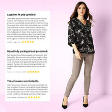 Load image into Gallery viewer, Roman Originals Women Stretch Trousers Ladies High Waisted Pants Pull On Leggings Smart Slimming Elasticated Waist Work Office Fitted Tailored Tapered Regular & Plus Sizes - Dark Grey - Size 16