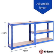 Load image into Gallery viewer, Garage Shelving Units: 150cm x 75cm x 30cm | Heavy Duty Racking Shelves for Storage - 4 Bay, Blue 5 Tier (175KG Per Shelf), 875KG Capacity | For Workshop, Shed, Office | 5 Year Warranty