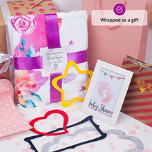 Load image into Gallery viewer, Baby Milestone Blanket | Monthly Photo Mat for Boy or Girl, Unisex | Moon & Flowers Theme | Personalised Baby Shower Present for New Mums | Age Mat | Soft & Comfortable | Includes Coloured Frames