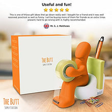 Load image into Gallery viewer, The Butt' Office Supply Station Tape Dispenser - Cute and Fun Desk Accessory for Office, Home or School - Novelty Desk Tidy Brings a Smile to Your Face - Ideal Gift (Orange)