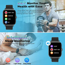 Load image into Gallery viewer, Smart Watch, 1.69" Touch Screen Smart watch for Men Women, Fitness Watch with Heart Rate Sleep Monitor IP68 Waterproof Step Counter Watch, 12 Sports Modes Fitness Activity Trackers for Android iOS