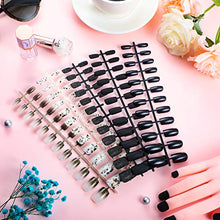 Load image into Gallery viewer, 120 Pieces 5 Sets Medium Square Press on Nails Matte Ballerina False Nails Solid Color Fake Nails Glitter Artificial Coffin Nails Tips Full Cover False Nails for Salon Home Nail Art DIY
