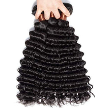 Load image into Gallery viewer, BLACKMOON HAIR Brazilian Virgin Hair Deep Wave Bundles 3 Bundles Unprocessed Virgin Human Hair Extension Deep Curly Hair Weave Natural Black Color(24 24 26 Inch)