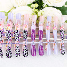 Load image into Gallery viewer, 120 Pieces Reusable Artificial Nail Tips Rainbow Full Cover Nail Tips Press On Nails Art False Tips Pink and Purple