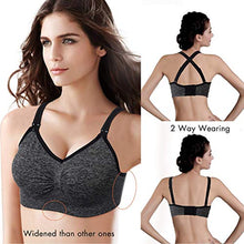 Load image into Gallery viewer, HBselect Women's Seamless Maternity Nursing Bra, L, Black + Gray + Purple