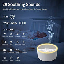 Load image into Gallery viewer, RENPHO White Noise Machine Rechargeable, Sound Machine with 8 Night Light for Baby Sleep, Sleep Machine Non-looping 29 HI-FI Soothing Sounds for Relaxation, for Travel, Home, Office Privacy