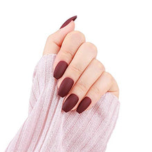 Load image into Gallery viewer, LIARTY False Nails 24 Pcs 12 Sizes Solid Matte Coffin Full Cover Fake Nails Wine Red