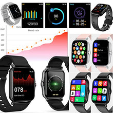 Load image into Gallery viewer, 2022 Smart Watch with Call(Answer Make Calls/Voice Control), 1.7" Smartwatch Fitness Tracker with 24/7 SOS Heart Rate Blood Pressure Oxygen Sleep Monitor for Android/iOS Phones for Men Women (black)