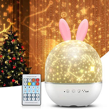 Load image into Gallery viewer, Night Light Projector with Music,Star Light Projecter with Remote Control,Personalised Gifts Baby Kids Toys,6 Projector Films 360° Rotation Timer Galaxy Projector Light for Bedroom/Party,Birthday Gift