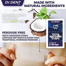 Load image into Gallery viewer, DrDent Premium Teeth Whitening Strips - 20 Whitening Sessions - Non-Sensitive Formula - 40 Peroxide Free Whitening Strips - Safe for Enamel + Mouth Opener Included