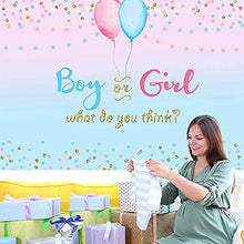 Load image into Gallery viewer, Gender Reveal Decorations Gender Reveal Backdrop Boy or Girl Pink and Blue Gender Reveal Banner Birthday Baby Shower Backdrop Gender Surprise Backdrop Background for Baby Shower, 59 x 39 Inch