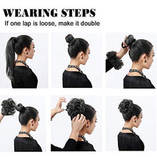 Load image into Gallery viewer, 2pcs Light Blonde Bun Updo Hair Scrunchies Set Curly Messy Fake Hair Chignon Extensions Hairpieces for Evening Party Dating Prom Wedding