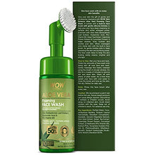 Load image into Gallery viewer, WOW Skin Science Aloe Vera Foaming Face Wash with Built-In Face Brush for deep cleansing - No Parabens, Sulphate, Silicones & Color - 100mL