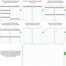 Load image into Gallery viewer, Clever Fox Budget Book – Financial Planner Organizer & Expense Tracker Notebook. Money Planner Account Book for Household Monthly Budgeting and Personal Finance. Compact Size (13.5x19cm) – Mint Green