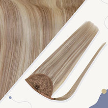 Load image into Gallery viewer, LaaVoo Blonde Highlight Ponytail Human Hair Extensions 14inch Remy Hair Extensions Highlighted Blonde Pony Tail Extensions Blonde Real Hair Ponytail Hair Extension Blonde 100% Remy Human Hair 70g